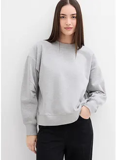 Sweatshirt mit weitem Ripp-Kragen aus Bio-Baumwolle, bonprix