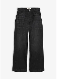 Wide-Leg-Jeans Mid Waist mit aufgesetzten Taschen, bonprix