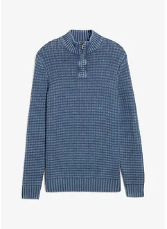 Pull camionneur en grosse maille texturée avec coton, aspect délavé, bonprix