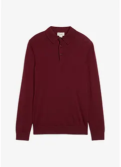Feinstrick-Polopullover mit edler Merinowolle, Slim Fit, bonprix