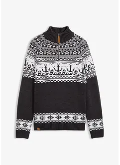 Maritimer Norweger-Pullover mit Troyerkragen, bonprix