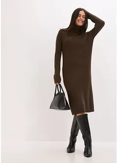 Robe en maille côtelée à col roulé, bonprix