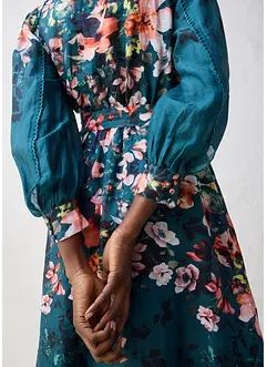Midikleid aus Ramie (2 tlg.Set mit Gürtel), bonprix