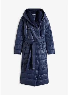 wasserabweisender Steppmantel mit Wollimitat Besatz und Bindegürtel (2-tlg.), bonprix