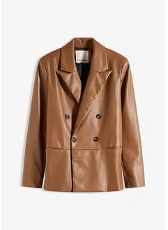 Oversize-Blazer aus Lederimitat, bonprix