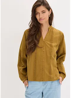 Chemisier en coton avec broderies anglaises, bonprix