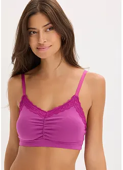 Brassière coton et dentelle, bonprix