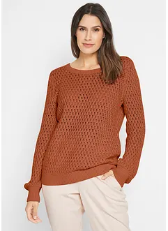 Pullover mit Strukturstrick aus Baumwollmix, bonprix