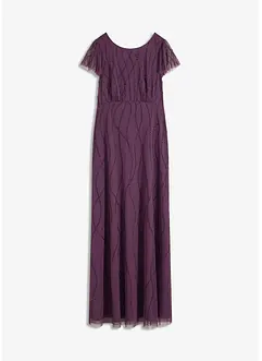 Maxikleid aus zartem Tüll mit Perlenstickerei, bonprix