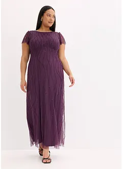 Maxikleid aus zartem Tüll mit Perlenstickerei, bonprix