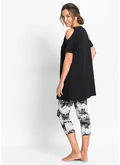 Capri Pyjama mit kurzen Ärmeln, bonprix