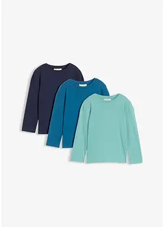 Lot de 3 T-shirts manches longues coton, bonprix