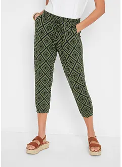 Pantalon 3/4 fluide en viscose extensible, bonprix