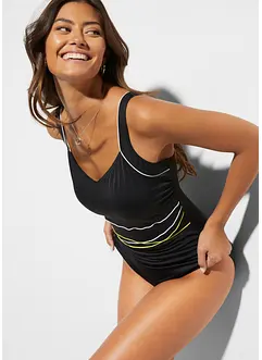 Maillot 1 pièce à passepoils contrastants, bonprix