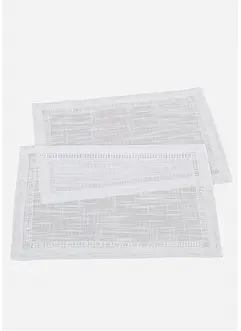 Lot de 2 sets de table avec broderies anglaises, bonprix
