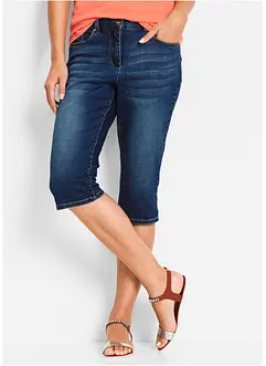 Bermuda en jean, taille mi-haute élastiquée, bonprix