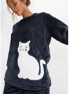 Pyjama en polaire texturée avec application, bonprix