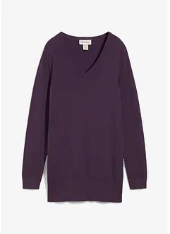Basic Longpullover mit V-Ausschnitt, bonprix