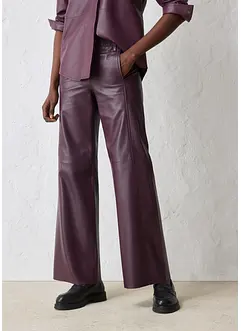 Pantalon large en cuir d’agneau nappa, bonprix