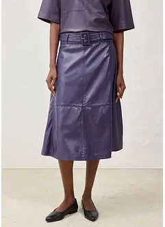 Jupe en cuir d’agneau nappa avec ceinture (ens. 2 pces), bonprix