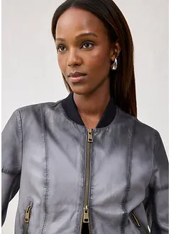 Veste en cuir nappa d’agneau, bonprix