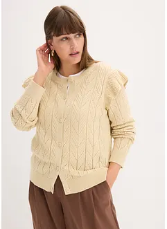 Ajour-Strickjacke aus Baumwolle, bonprix