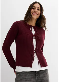 Gilet en maille à nœuds, bonprix