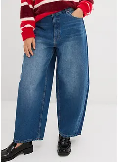 Jean barrel taille haute, cropped, bonprix