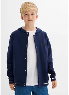 College-Sweatjacke mit Kapuze aus reiner Bio-Baumwolle, bonprix