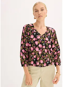 Chiffon-Bluse mit Raffung am Saum, bonprix