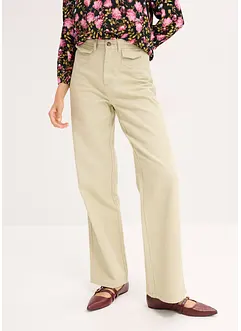 Pantalon en twill taille haute avec poches plaquées, bonprix