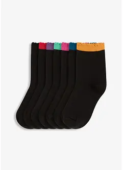 Lot de 7 paires de chaussettes mi-hautes, coton majoritaire, bonprix