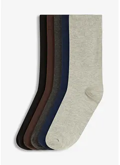 Lot de 5 paires de chaussettes à bord non comprimant, coton majoritaire, bonprix