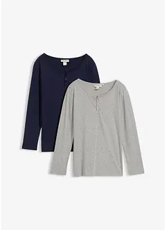 Lot de 2 T-shirts manches longues, bonprix