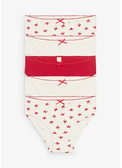 Lot de 5 slips en doux coton côtelé avec nœud en satin, bonprix