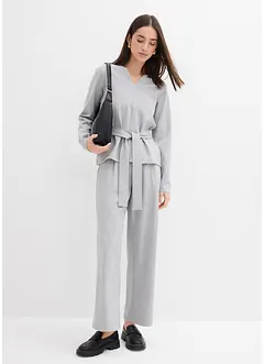 Langarmshirt mit breitem Bindeband aus Viskose-Mix, bonprix