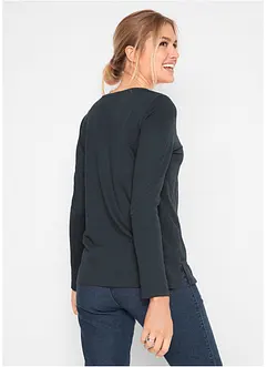 Baumwoll-Langarmshirt mit Eulendruck, bonprix