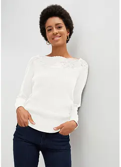 Pullover mit Spitze, bonprix