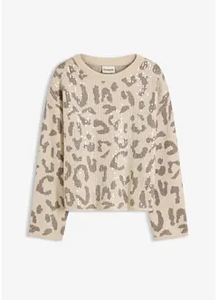 Pull oversize en jacquard à sequins, bonprix