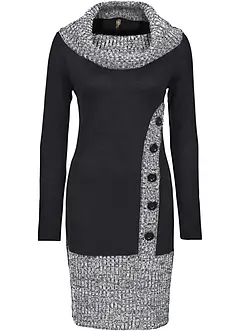 Figurbetontes Strickkleid mit Schalkragen, bonprix