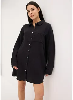 Chemise de nuit boutonnée en gaze de coton, oversize, bonprix