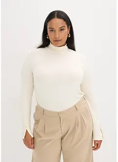 Rollkragenshirt mit dekorativen Knöpfen, bonprix