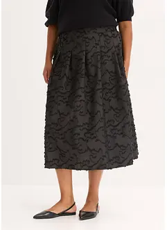 Jupe midi texturée, bonprix