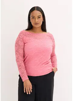 T-shirt manches longues en dentelle, bonprix