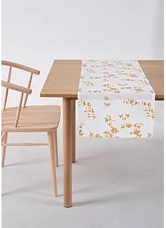 Bio Baumwoll Tischläufer mit Glanz Druck, bonprix