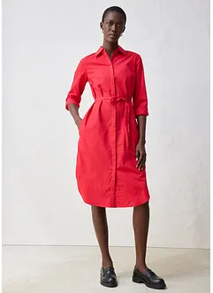 Hemdblusenkleid mit Seidenanteil, bonprix