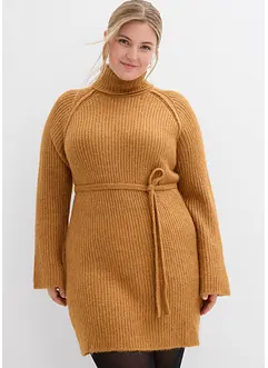 Kurzes Ripp-Strickkleid mit Rollkragen, bonprix