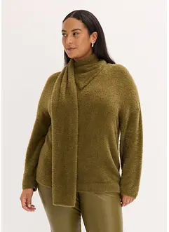 Pull oversize avec écharpe, bonprix
