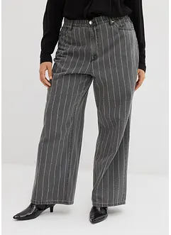 Wide-Leg-Jeans High Waist mit Destroyed Effekten, bonprix