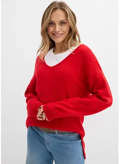Oversize Longpullover mit Seitenschlitzen, bonprix